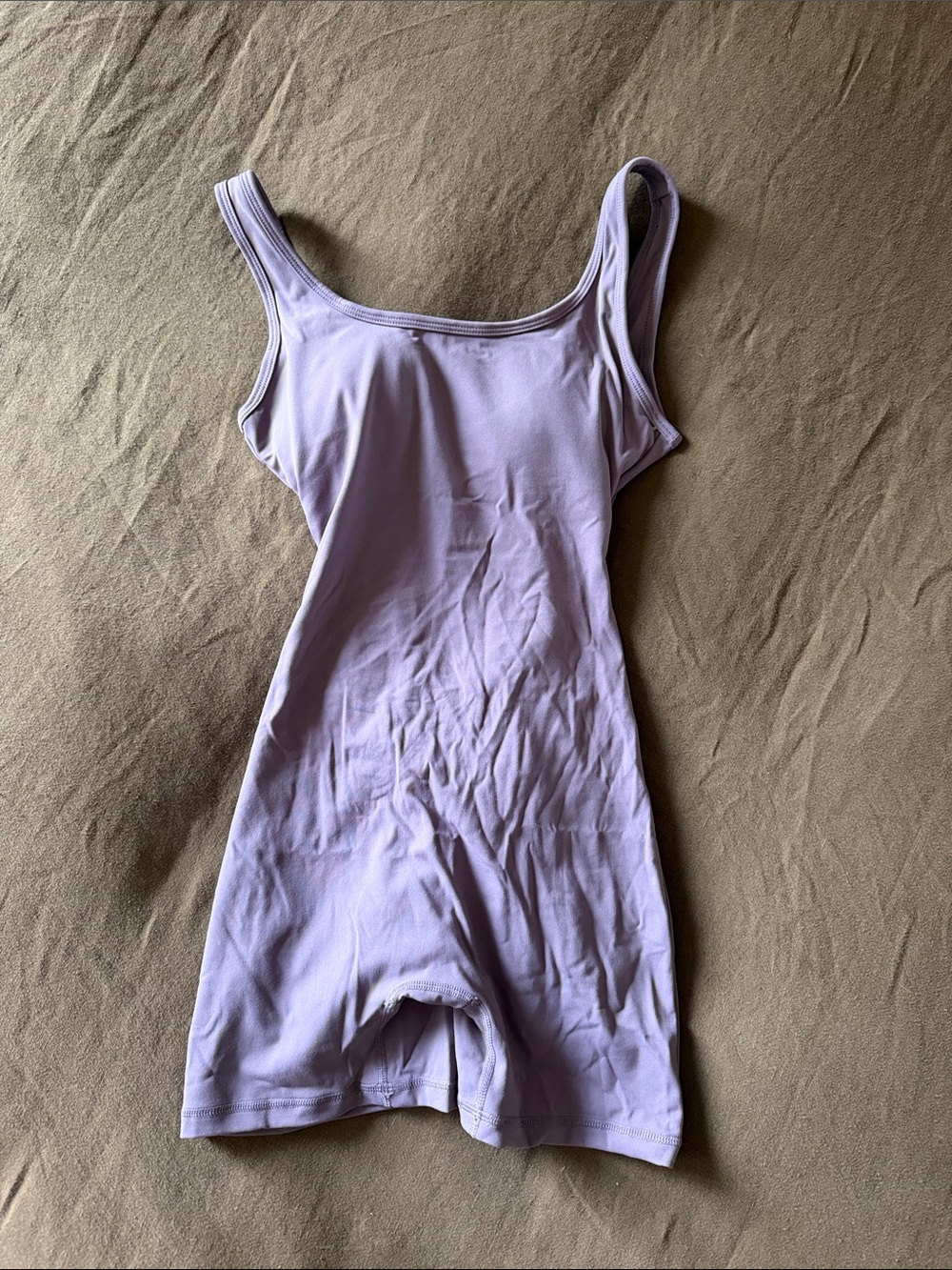 Seamless Lavender workout Bodysuit with Wide Straps